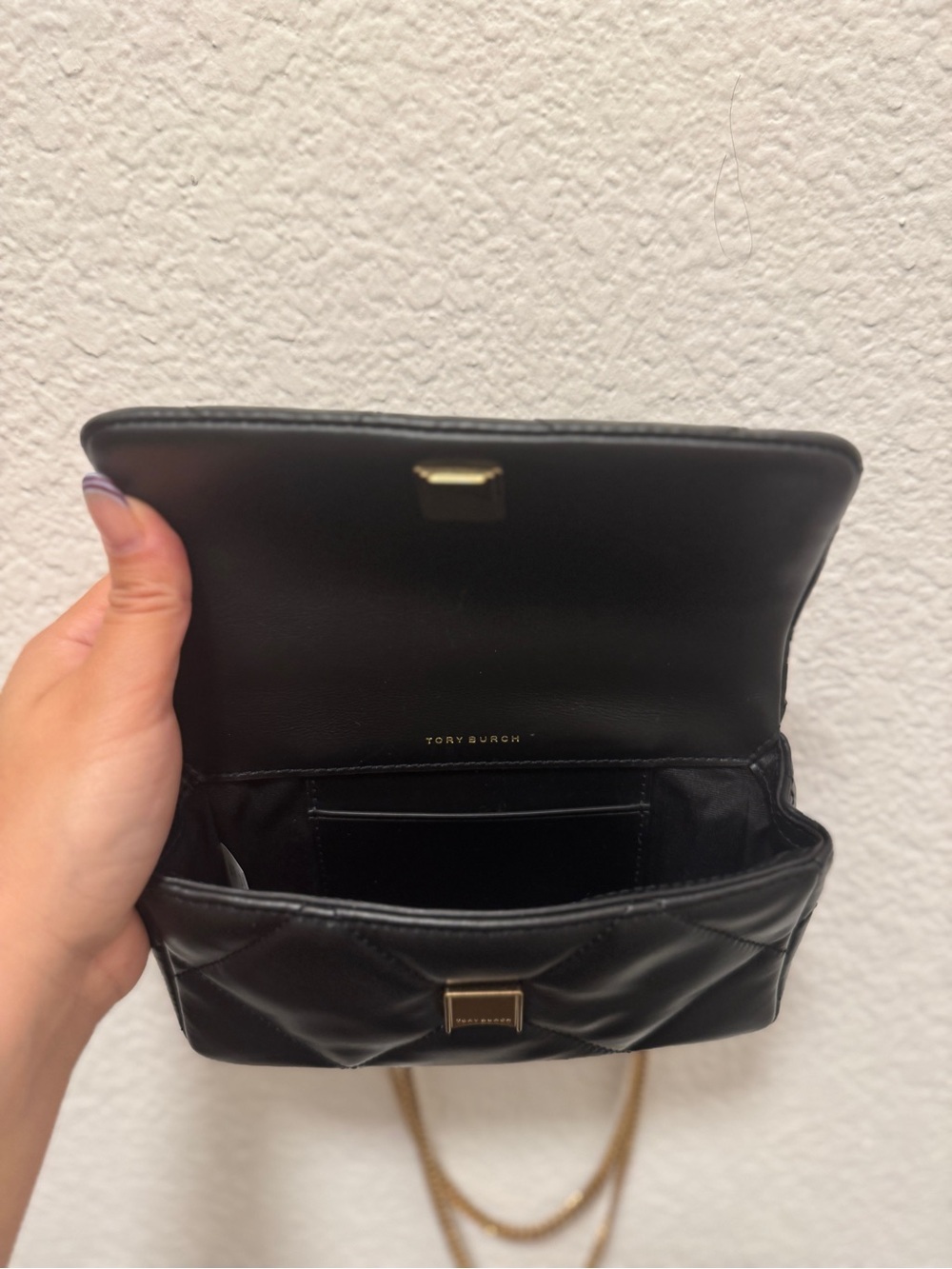 Tory Burch Kira Diamond Quilt Mini Flap Bag in Black - Picture 5 of 5